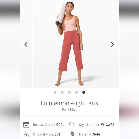 Lululwmon Align Tank Sz 2 Pink Mist - Picture 1 of 10